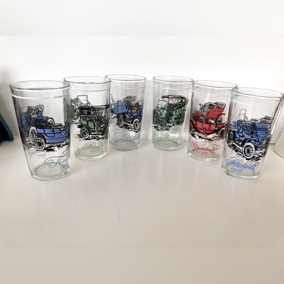Vintage Other - 6 Vintage Glasses Antique Vechiles